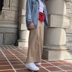 COPY - Babaton wide leg trousers.